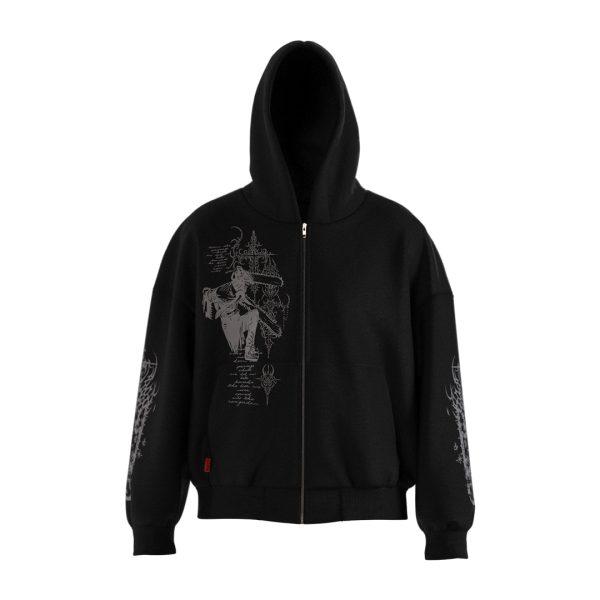 Semi Cropped Zipper Hoodie - Chainsawman x Cybersigilism