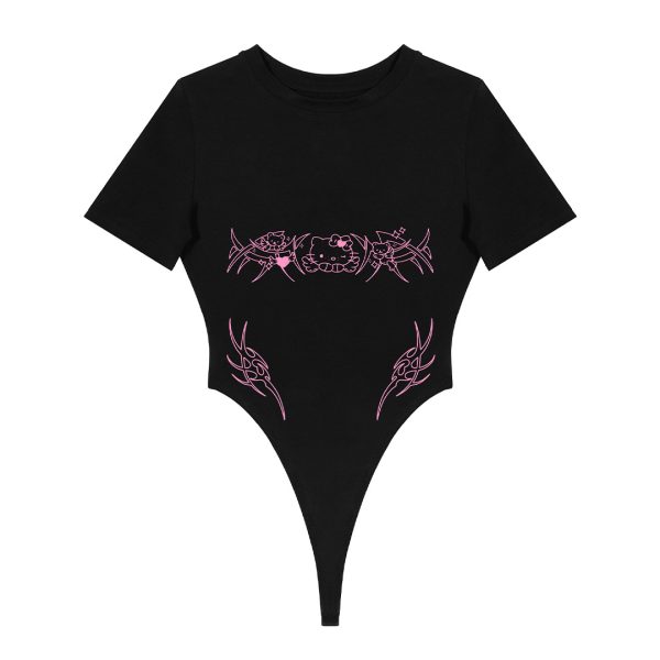 Bodysuit-Halfsleeve-Angelcore Kitty